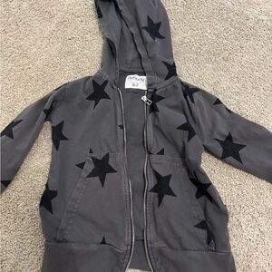 Nununu Charcoal Hoodie with Black Stars